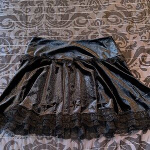 Elegant Black Velvet Skirt